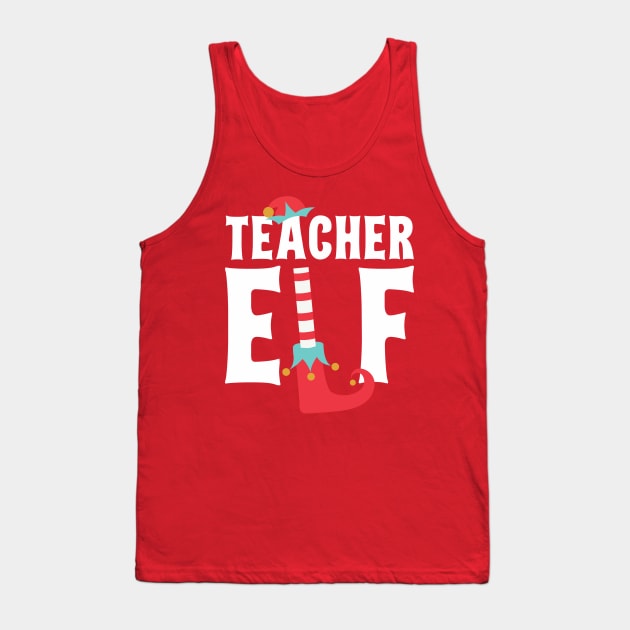 Teacher Elf Funny Christmas Tank Top by Giggias